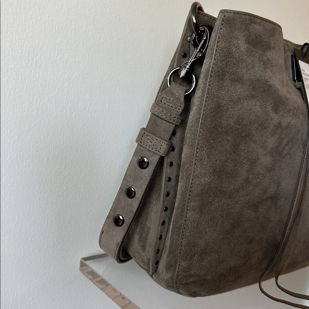 Rebecca Minkoff Darren Shoulder Bag in Porcini Suede - Picture 7 of 9